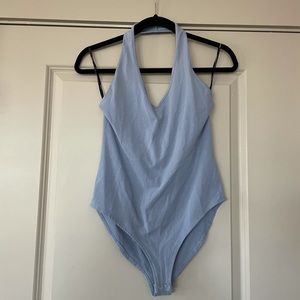 Forever21 baby blue halter neck bodysuit